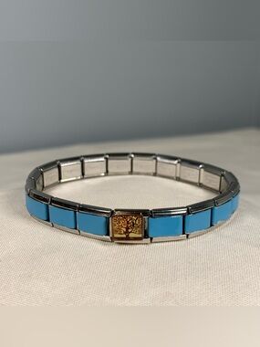 Pugster Italian Stainless Steel Tree Charm Link Base Bracelet Stretch 1990’s